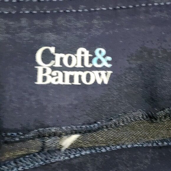 CROFT & BARROW Solid Blue Effortless Stretch Pull On Crop Pants Womens Size 10 - Picture 4 of 7
